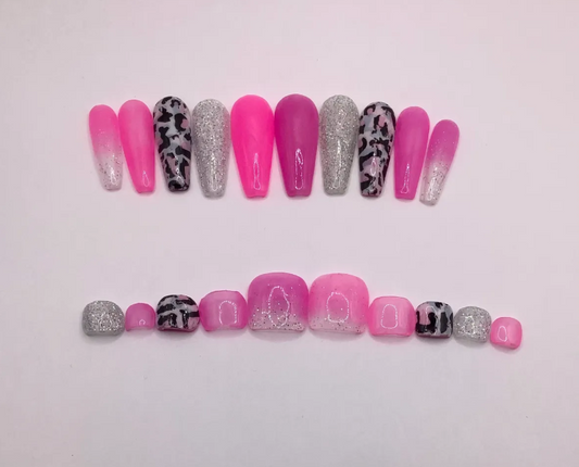 Pink Safari Toe&Nail Set