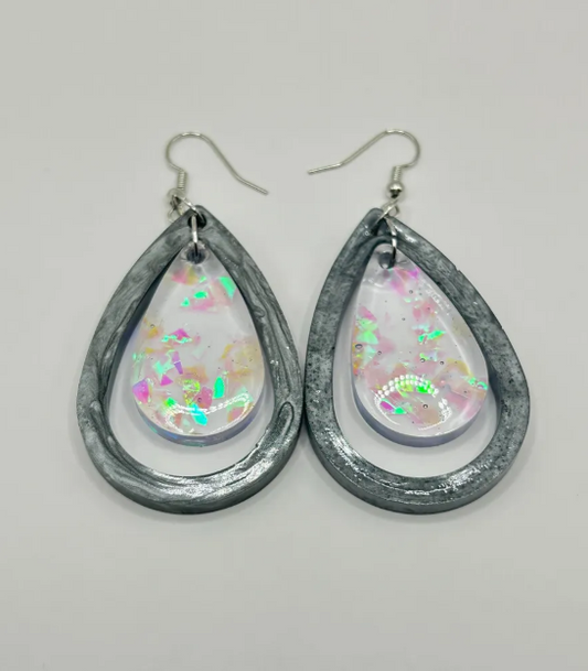 Iridescent Raindrop Earrings