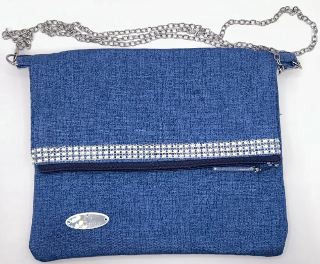 Blue Luxe Chain Clutch Set